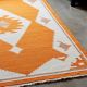 Hand Knotted Orange And Ivory Wool Rug